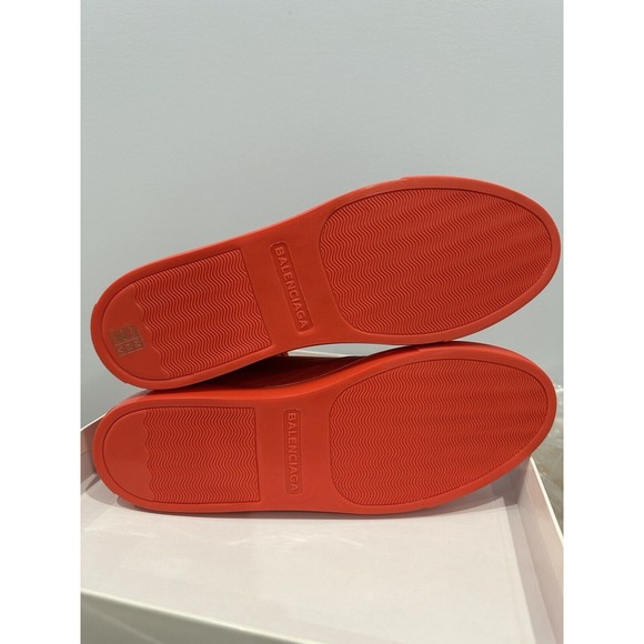 New Balenciaga Leather High Top Perforated Red Mens Sneakers Size, EU-43 US-10 - Picture 6 of 8